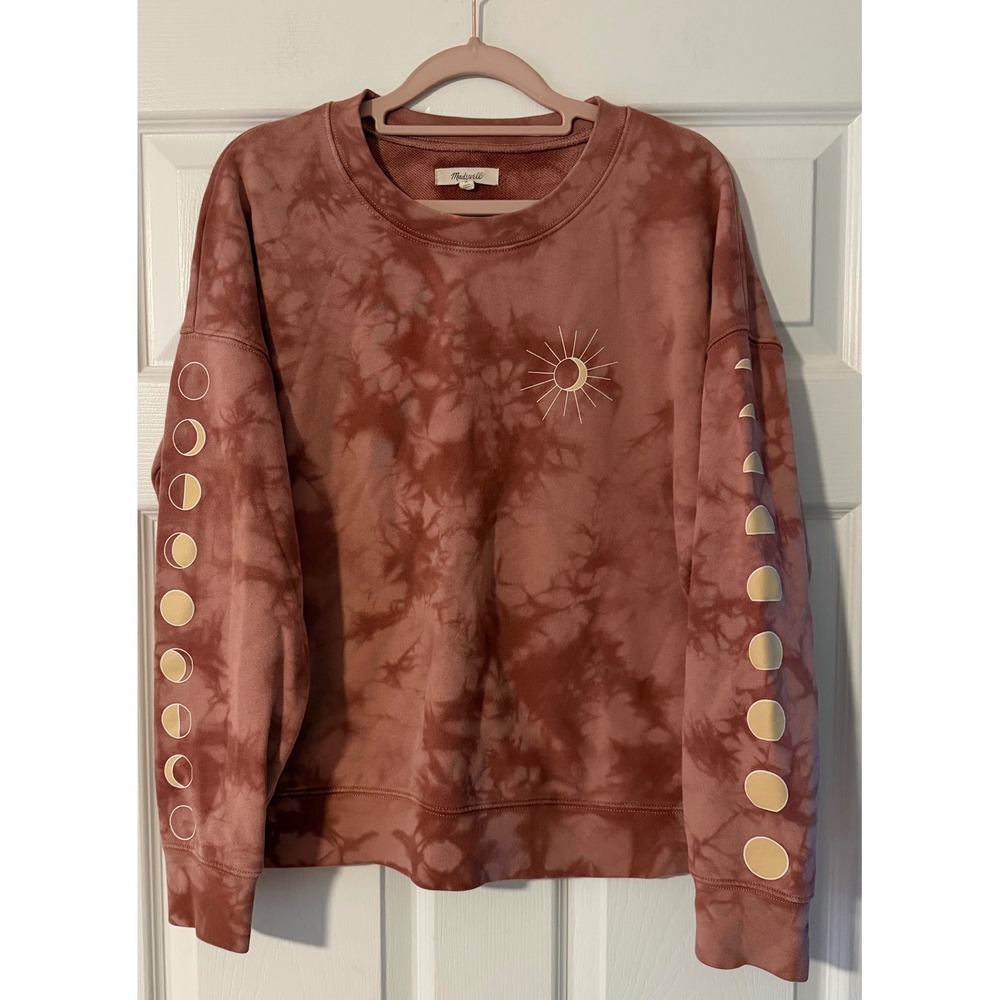 MADEWELL Moonphase Graphic Tie-Dye Mainstay Sweatshirt Grunge Cozy Women's M